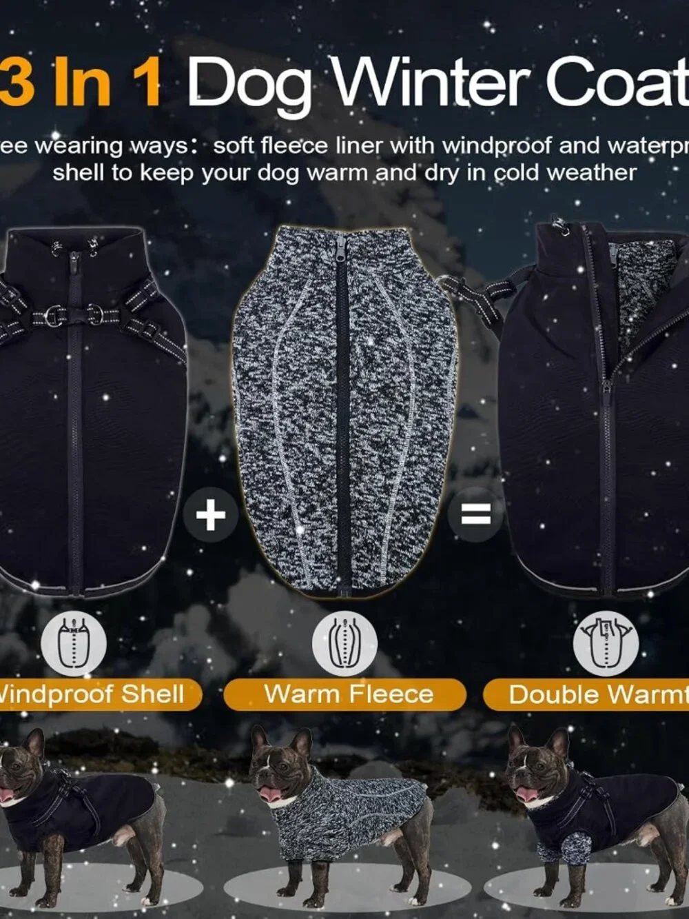 Lelepet Dog Coat 3 in 1